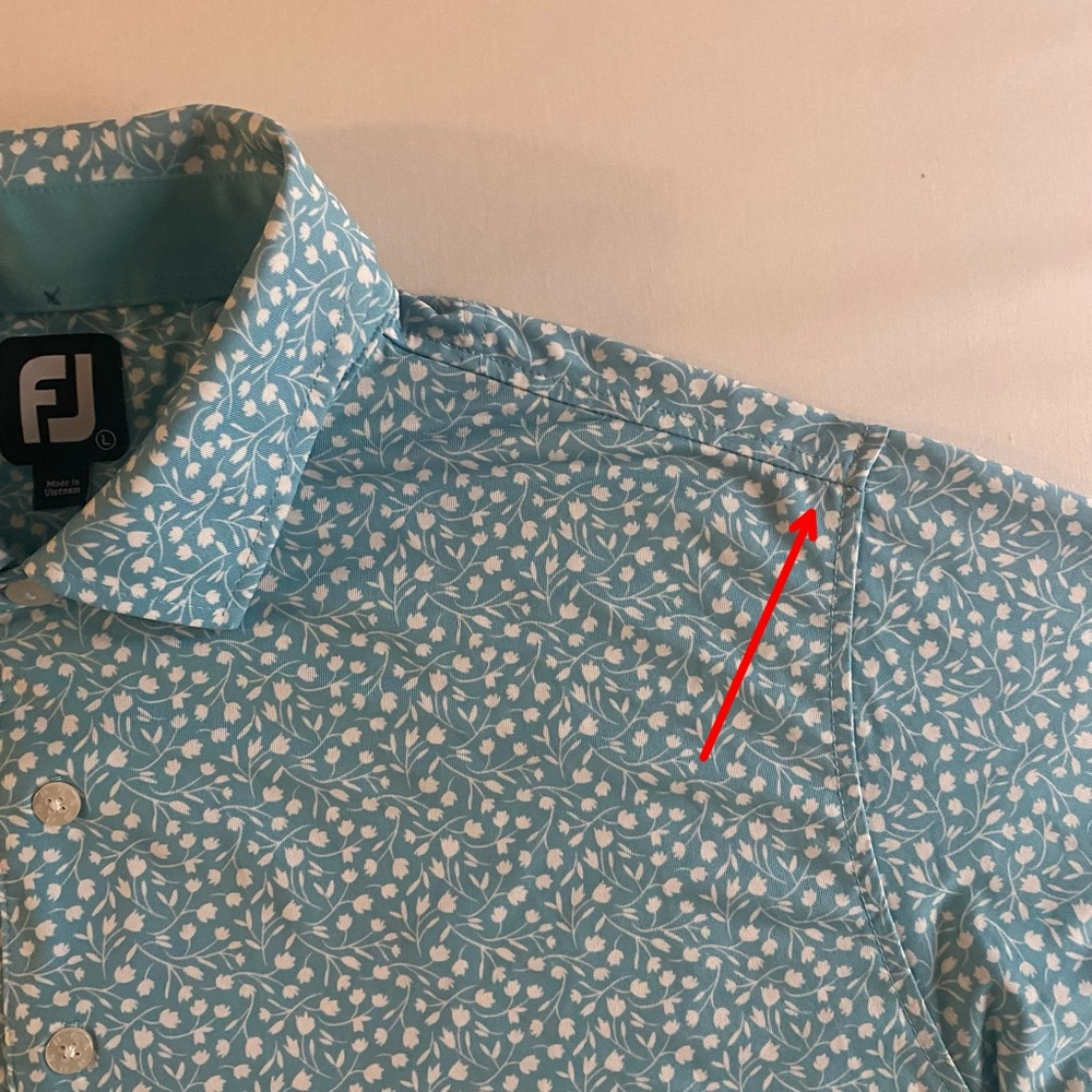 FootJoy Floral Golf Polo Men L Tulips Performance Stretch Shirt - Picture 6 of 12